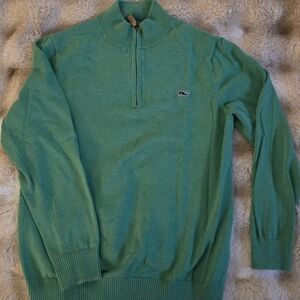 Vineyard Vines Teal Zip-Up Sweater